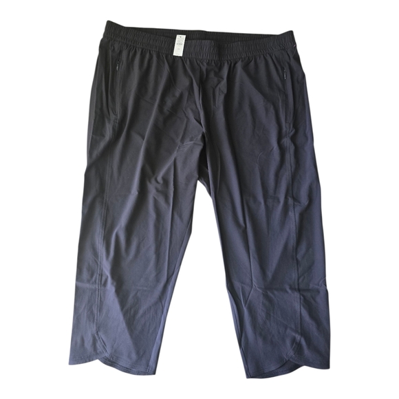 New Talbots Cropped Athletic Pants Sz 3X Plus Black Pull On 42x23 - Picture 1 of 10